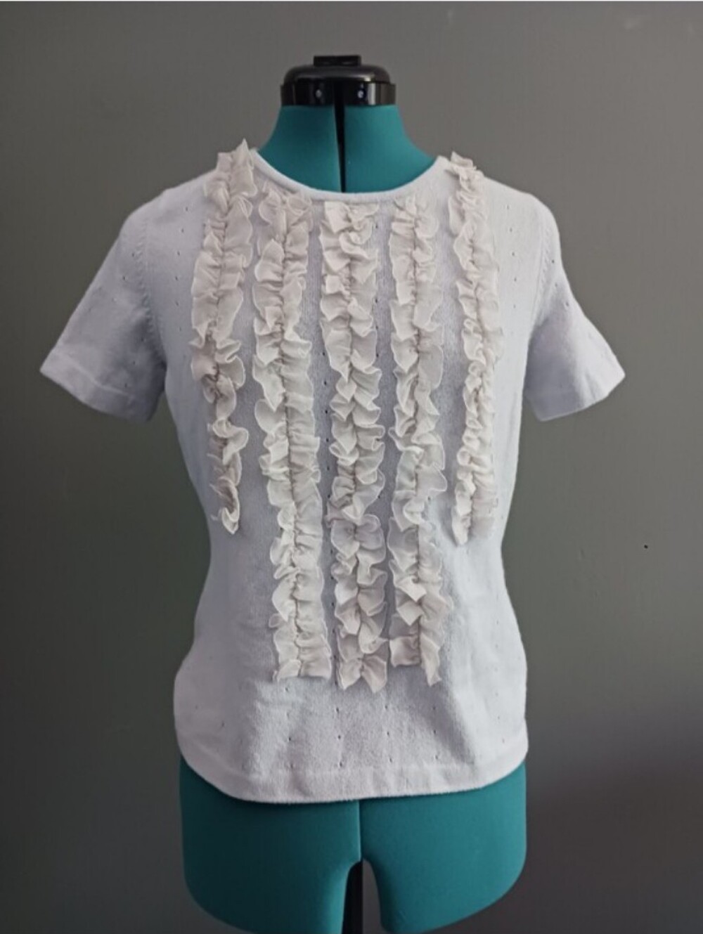 Luisa Beccaria Light Gray Short Sleeve Sweater , Cashmere/ Silk Size 42